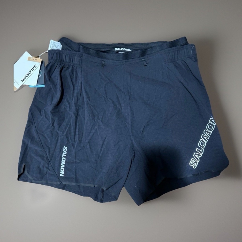 *NWT Salomon Sense Aero 5" Black Performance Running Shorts - Men's Size Large